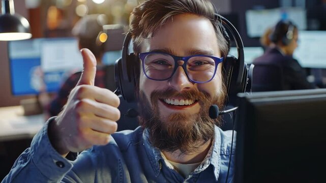 The Friendly Gamer Giving Thumbs-Up