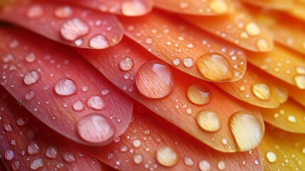 Dewdrops on a Flower Petal: A close-up macro photo reveals the intricate beauty of a flower petal, adorned with glistening dew drops.