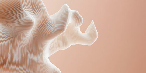 Close-up of Textured Off-White Object with Wave-like Formations