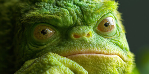 Fototapeta premium Digital Rendering of a Green Creature's Face
