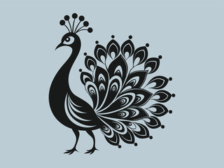 Beautiful Peacock Silhouette Vectors for Creative Use