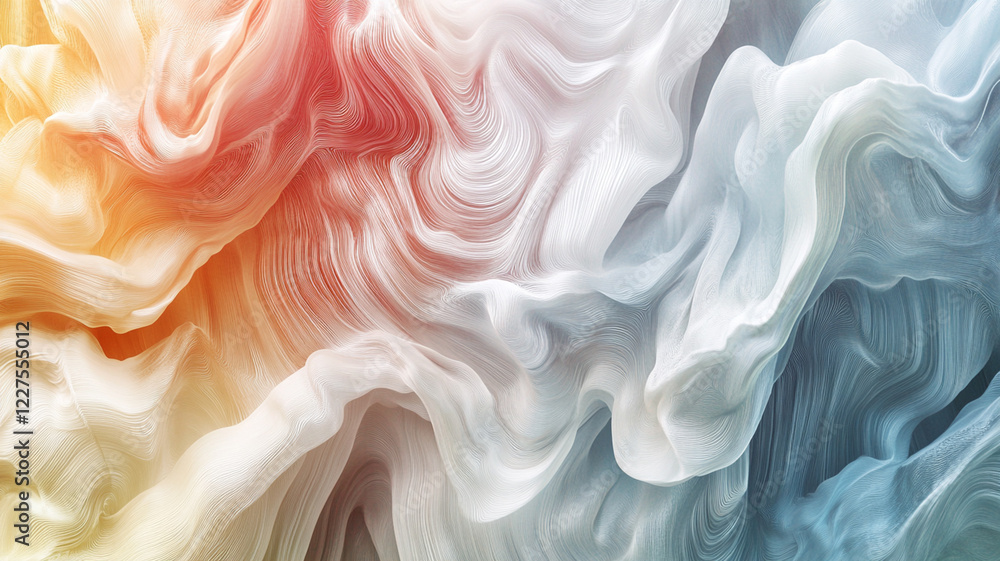 Poster abstract swirling colors creating a fluid texture, evoking motion and depth in a vibrant background