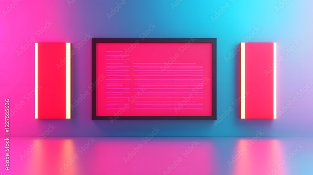 Poster sleek digital asset categorization interface in minimalist 3d