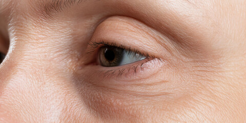 Fototapeta premium Close-up Photograph of Human Eye and Periorbital Skin Texture