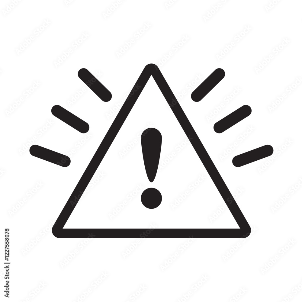 Poster flashing warning icon. flashing alert or warning sign.