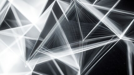 Precise triangular outlines overlapped in sequences to slowly form intersecting pyramid-like structures