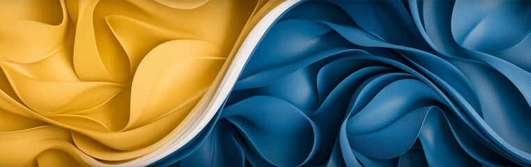 Abstract Swirling Blue and Gold Design - Dynamic abstract image featuring swirling patterns in shades of blue and gold, creating a visually striking and modern design.