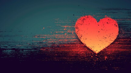 Abstract Grunge Heart Art Digital Design