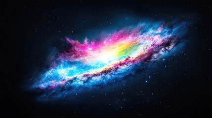 Obraz premium Colorful cosmic nebula, swirling gas, space background, for science fiction or astronomy