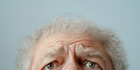 Close-up of Elderly Person's Forehead and Eyes