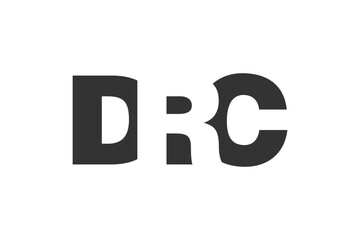 DRC logo design. Initial letter D R C bold font style for tech startups, consulting, corporate branding. Creative company name, headlines typography identity, trendy logotype.