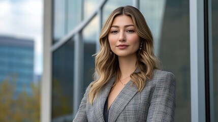 Fototapeta premium Confident Woman in Modern City Setting