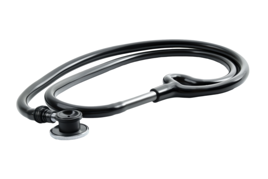 Isolated Black medical stethoscope