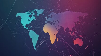 Fototapeta premium logistics network flat design front view global trade animation Split-complementary color scheme.