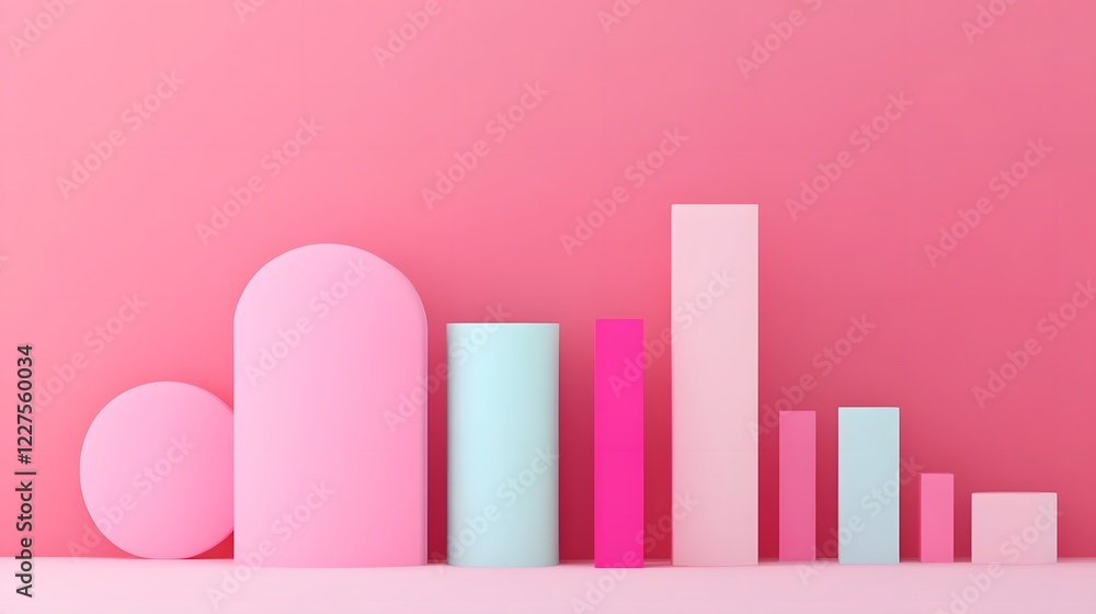 Poster 3d of projected dividends and price correlation in modern finance style