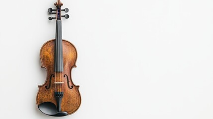 Fototapeta premium Classic Wooden Violin Isolated on Light Background for Music Lovers
