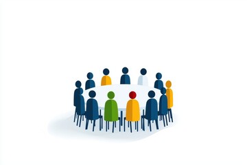 Fototapeta premium Engaging Virtual Classroom Interface Featuring Diverse Characters in Discussion