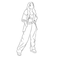 Line art idol fashion. Fashion on stage