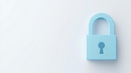 Data Privacy Concept with Light Blue Padlock Symbolizing GDPR Compliance Design