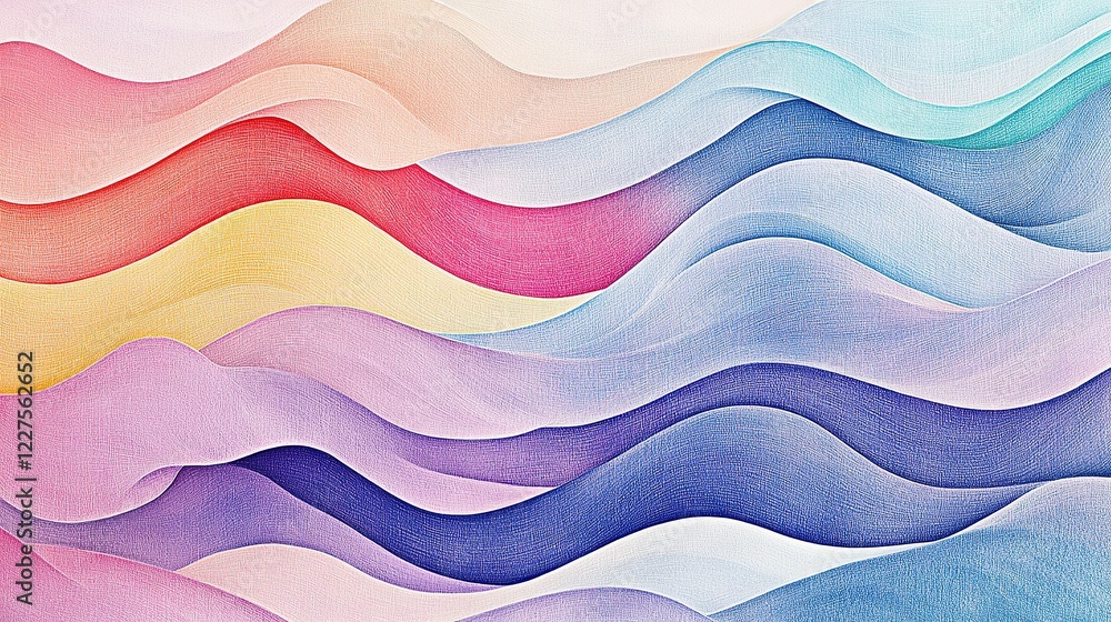 Poster repeatedly stacked horizontal ellipses forming subtle gaps between each bend to create airy surreal 