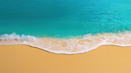 Naklejka premium Relaxing Beach Scene with Ocean Waves Coastal Texture Driftwood and SeashellsLet me know if you want me to generate more titles or make any changes