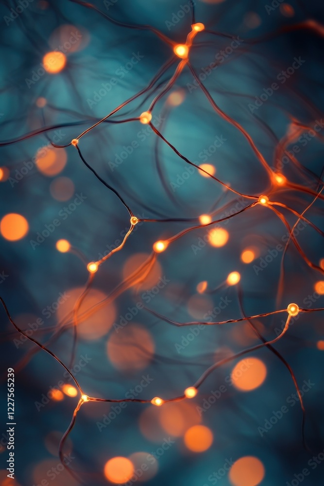 Poster lights, glowing bokeh and intricate designs creating a dreamy backdrop in abstract art for festive c
