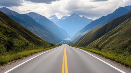 Endless Road Through Majestic Andes Mountains