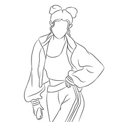 Line art idol fashion. Airport fashion