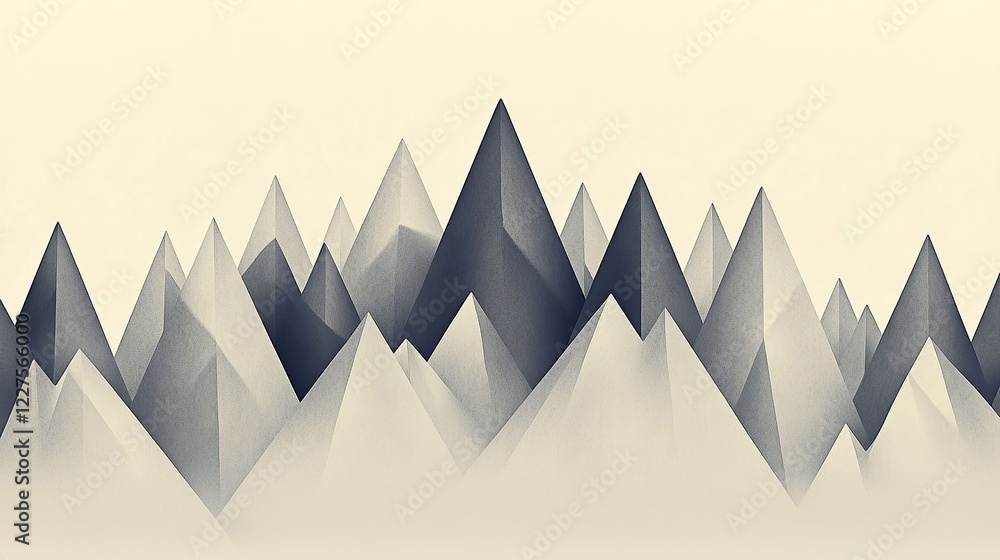 Poster sharp triangular motifs aligned in symmetric repetitive columns