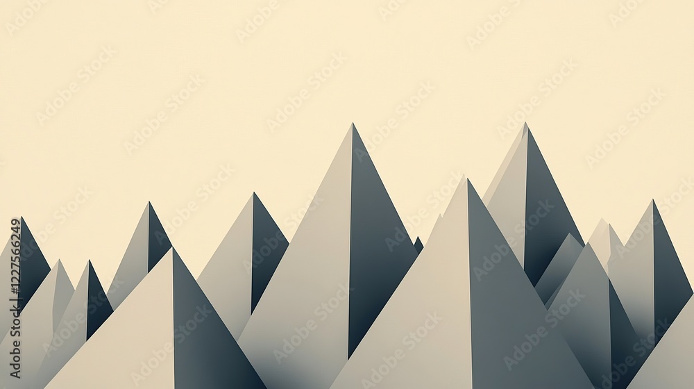 Poster sharp triangular motifs aligned in symmetric repetitive columns