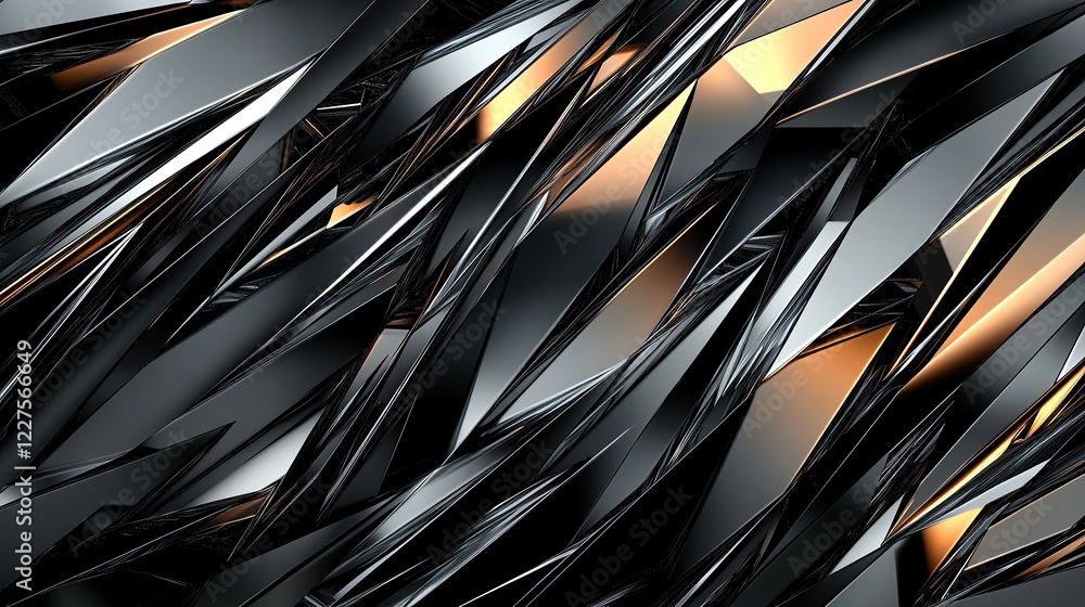 Poster sharp triangular streaks aligned at precise angles