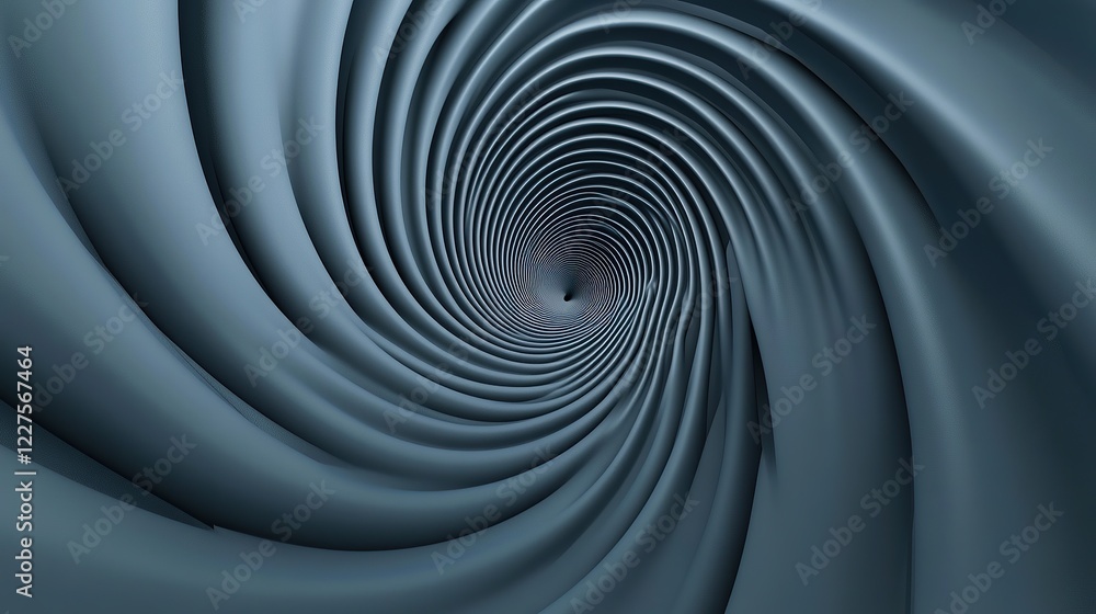 Poster simplistic linear spirals stretching radially outward to create visually balanced abstract motion on