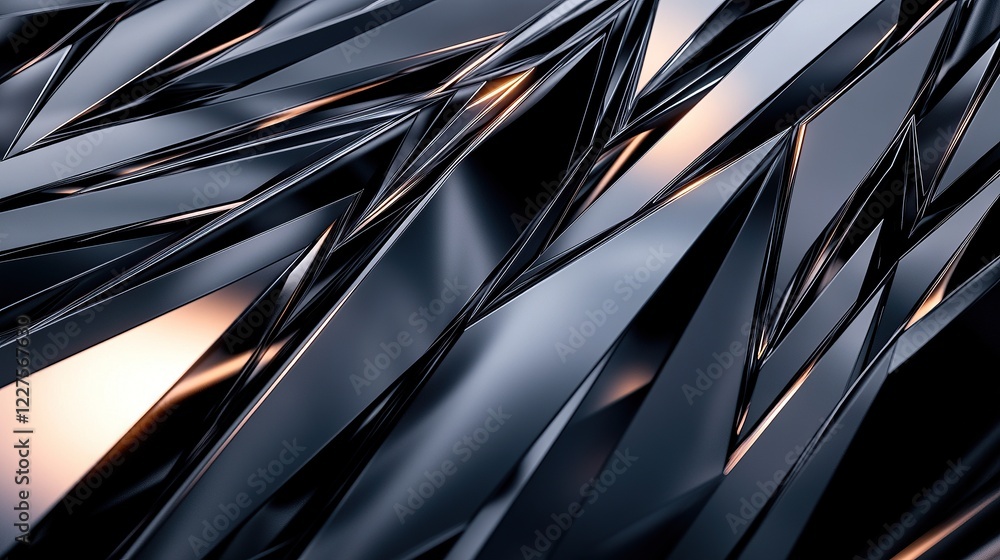 Poster sharp triangular streaks aligned at precise angles
