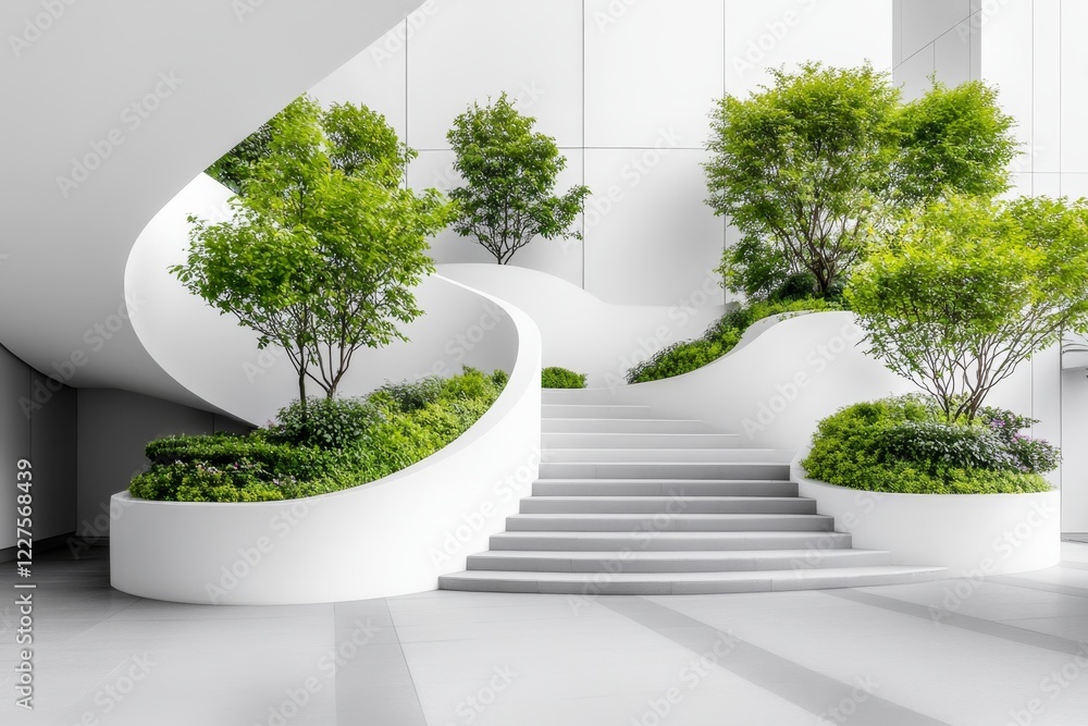 Poster a clean geometric design of uneven steps leading upward, symbolizing the path of an inexperienced le