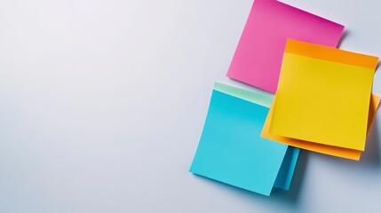 Colorful Sticky Notes on Light Background for Creative Planning