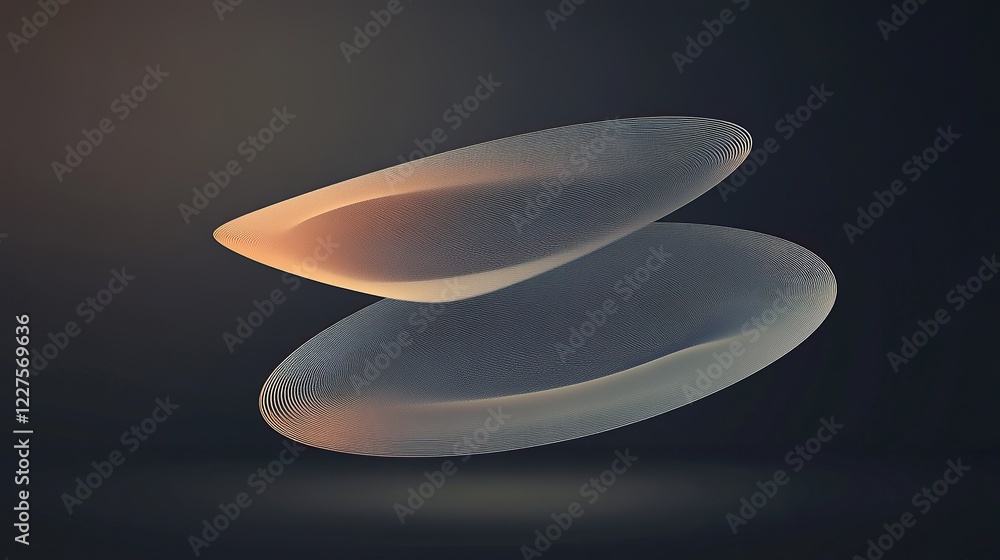 Poster smooth gradient-lined ovals overlapping