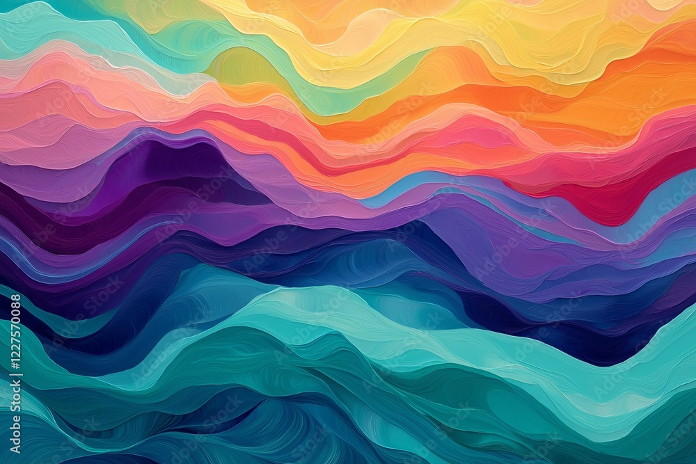 Poster vibrant waves of color seamlessly blending into each other
