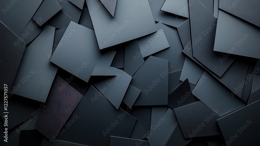 Poster subtle broken rectangular forms layered elegantly atop each other to portray abstract minimalist rhy