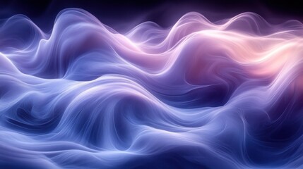 Obraz premium Abstract purple waves, glowing background, digital art, website design