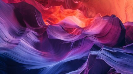 Obraz premium Background with abstract waves and flowing lines in shades of purple and red, perfect for website design and presentations.