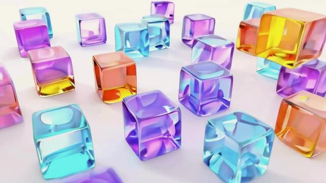 Colorful glass cubes