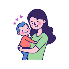 mothers loves her littile child