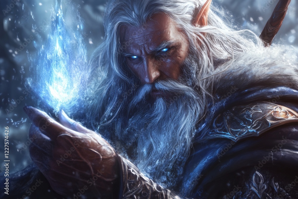 Poster a fantasy scene of a wizard casting a spell but failing due to insufficient magical energy, with fai