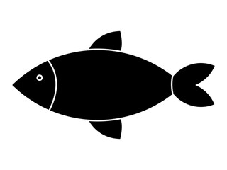Fish Icon on White Background. Fish icon, Seafood symbol Vector illustration