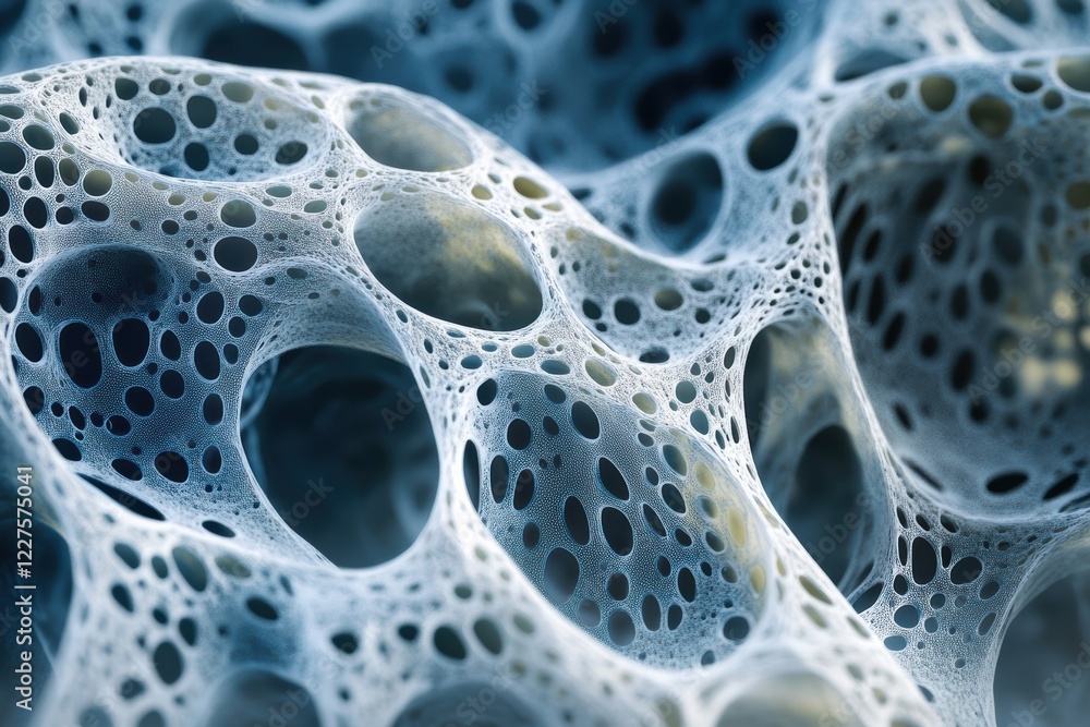 Poster nanoparticles create intricate abstract formations with a focus on structure and texture