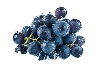Isolated blueberries with water drops