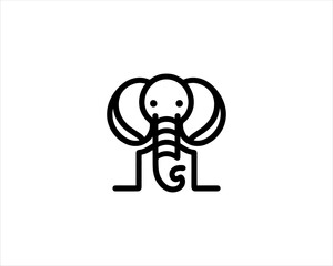 Elephant logo design icon vector illustration.