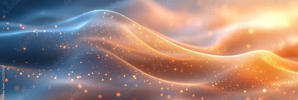 Poster soft waves of color blend with gentle shadows creating a serene atmosphere