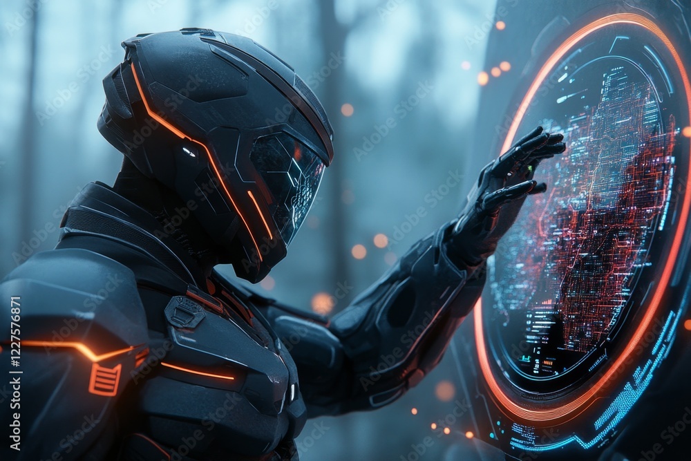 Poster a futuristic scene of a control room where a leader oversees a vast city displayed on a holographic 