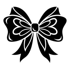 Black bow silhouette vector, bow silhouette  vector, bow vector